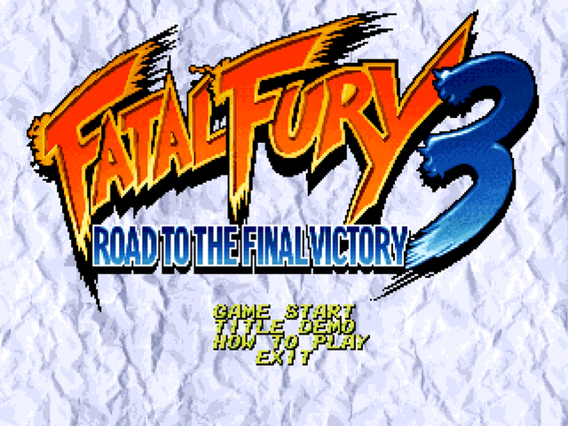 Fatal Fury 3 title screen for Neo Geo CD